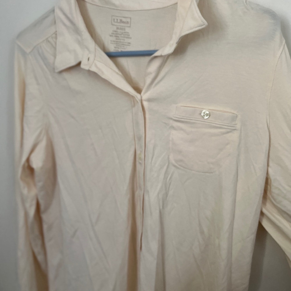 L.L. Bean Cream Button-Up Shirt